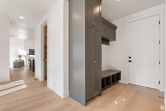 487 W 1200 N, Mapleton, UT 84664 - mudroom with light wood-type flooring, recessed lighting, and baseboards