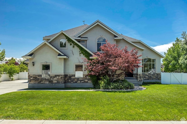 1162 E 1180 N, American Fork, UT 84003 - view of front of home with stone siding, stucco siding, and concrete driveway