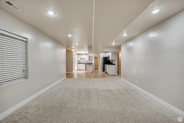 1162 E 1180 N, American Fork, UT 84003 - unfurnished living room featuring light carpet, recessed lighting, and baseboards
