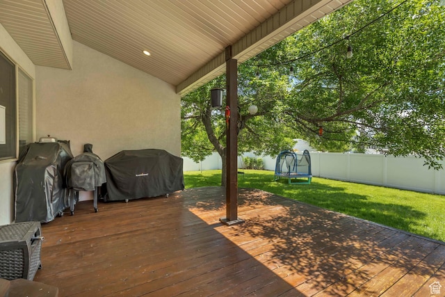 1162 E 1180 N, American Fork, UT 84003 - deck with a trampoline and a grill