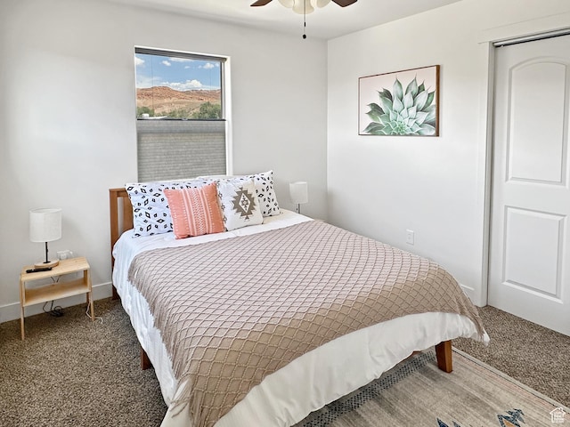 1005 S Valley View Ct, Moab, UT 84532 - bedroom with carpet floors and ceiling fan