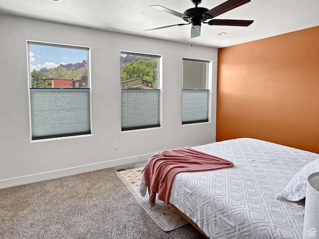 1005 S Valley View Ct, Moab, UT 84532 - bedroom featuring carpet flooring, baseboards, and a ceiling fan