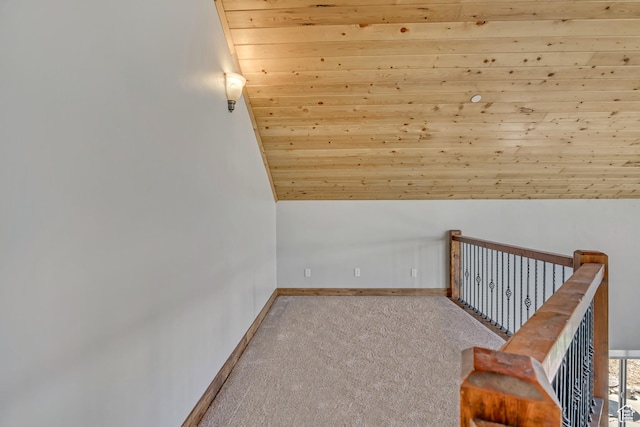 1675 S Beaver Bench Rd E Unit 1417, Heber City, UT 84032 - staircase with wooden ceiling, carpet floors, baseboards, and lofted ceiling