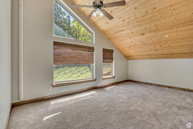 1675 S Beaver Bench Rd E Unit 1417, Heber City, UT 84032 - additional living space featuring carpet, wood ceiling, lofted ceiling, baseboards, and ceiling fan