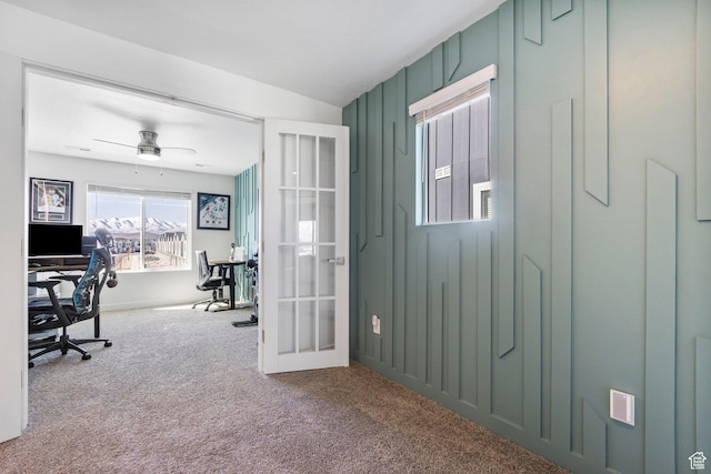 432 N Commodore Ln, Saratoga Springs, UT 84045 - carpeted office space with french doors and ceiling fan