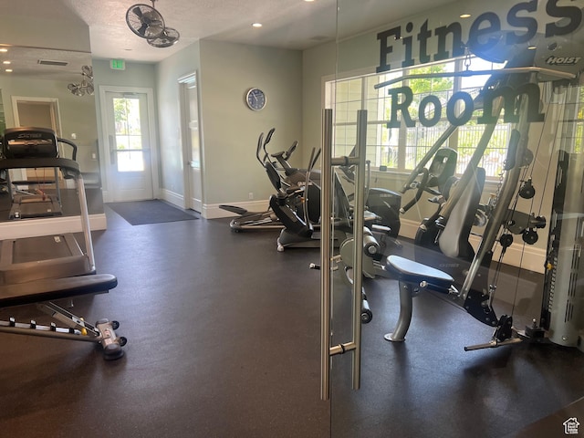 3256 W Harvest Chase Dr, South Jordan, UT 84095 - exercise room with baseboards and a textured ceiling