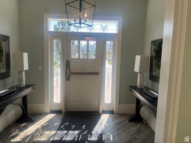 3256 W Harvest Chase Dr, South Jordan, UT 84095 - entrance foyer with baseboards and a chandelier