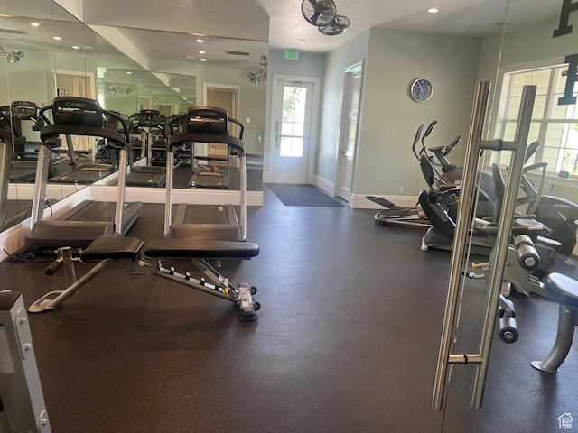 3256 W Harvest Chase Dr, South Jordan, UT 84095 - exercise room with baseboards and recessed lighting