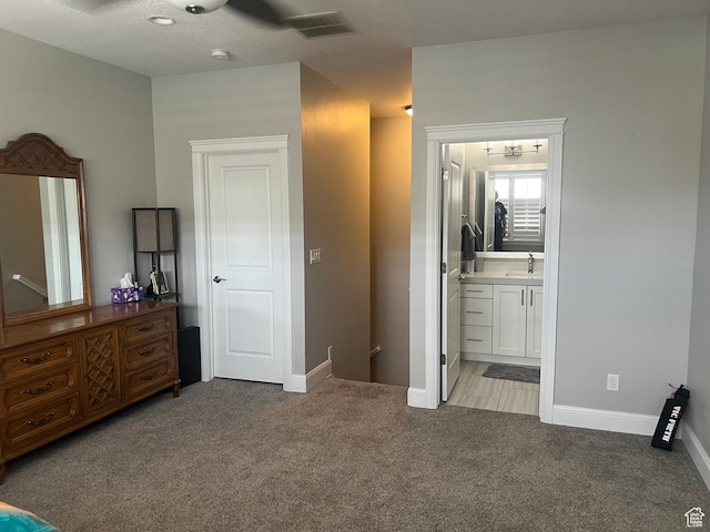 3256 W Harvest Chase Dr, South Jordan, UT 84095 - bedroom with light colored carpet, connected bathroom, and baseboards