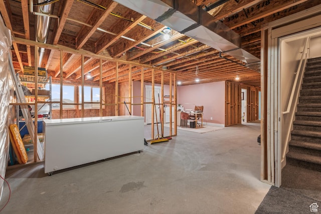 104 S 1250 E, Santaquin, UT 84655 - basement featuring stairs and refrigerator