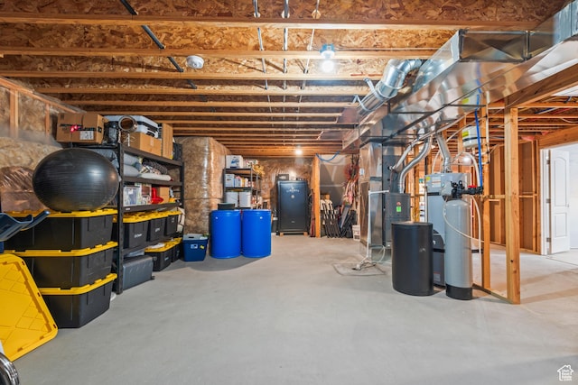 104 S 1250 E, Santaquin, UT 84655 - unfinished basement with a water softener system and heating unit