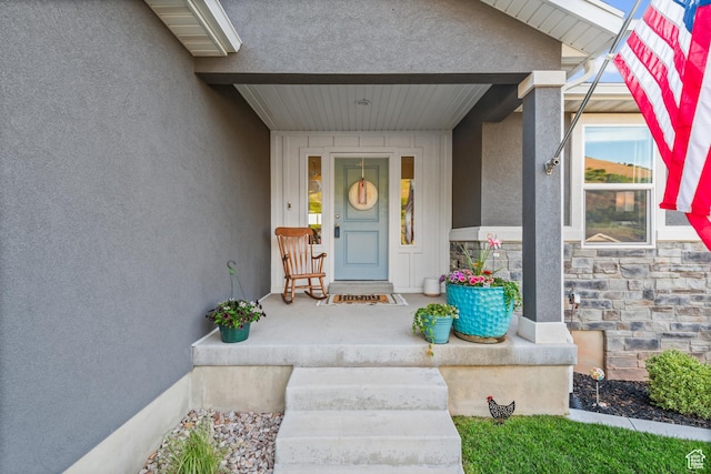 104 S 1250 E, Santaquin, UT 84655 - view of exterior entry with stucco siding and stone siding
