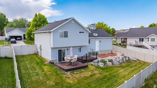 2384 N Nectar Way E, Saratoga Springs, UT 84045 - rear view of property featuring a deck, a gate, and outdoor dining space