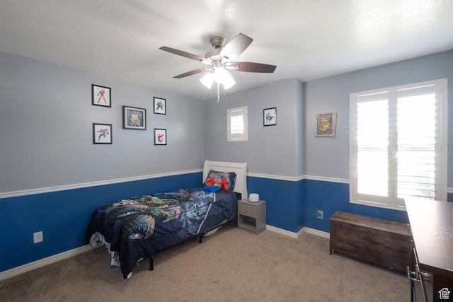 491 Travertine Way, Santaquin, UT 84655 - bedroom with carpet floors, baseboards, and a ceiling fan