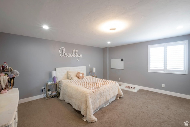 491 Travertine Way, Santaquin, UT 84655 - bedroom with light colored carpet, baseboards, and recessed lighting