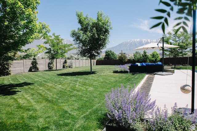 149 E 230 N, Vineyard, UT 84059 - view of yard with a mountain view, outdoor lounge area, and a patio