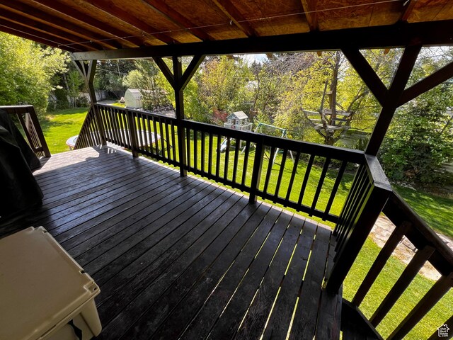 130 Cascade Quey St, Soda Springs, ID 83276 - deck featuring a yard