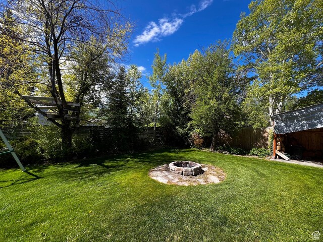 130 Cascade Quey St, Soda Springs, ID 83276 - view of yard with a fire pit