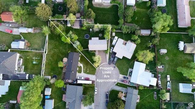 130 Cascade Quey St, Soda Springs, ID 83276 - aerial perspective of suburban area featuring property parcel outlined