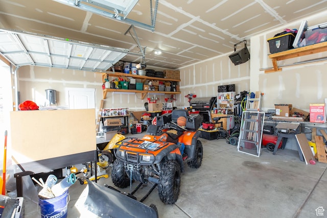 343 W Deer Creek Trl, Salem, UT 84653 - garage featuring a workshop area