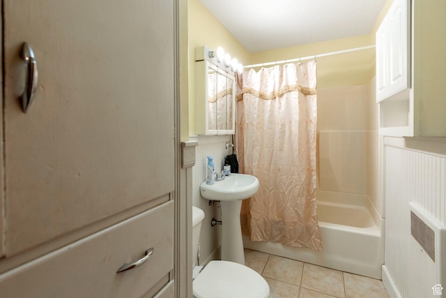 1463 E 12300 N, Cove, UT 84320 - full bath with tile patterned floors, toilet, shower / bathtub combination with curtain, and a sink