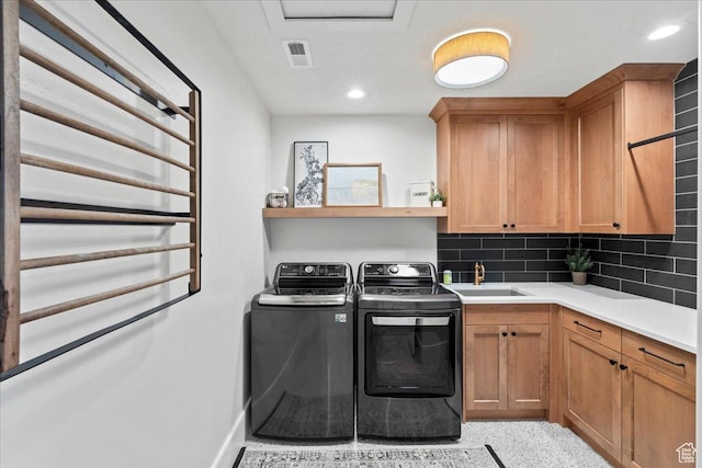 3651 N 200 E, North Ogden, UT 84414 - laundry room with separate washer and dryer, cabinet space, baseboards, and recessed lighting