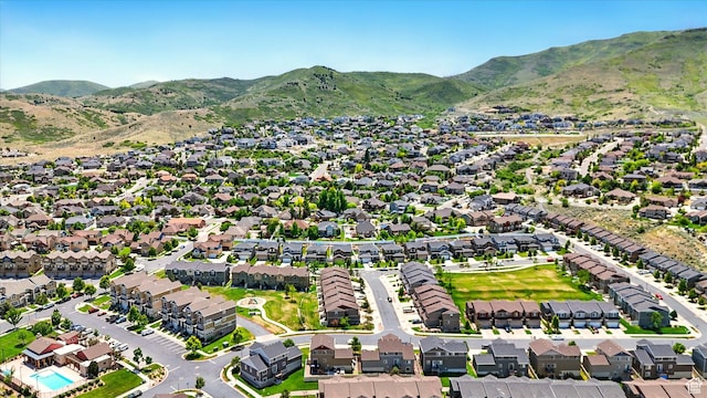 5186 W Hedgerose Dr S, Herriman, UT 84096 - aerial view of property's location with a mountainous background and nearby suburban area