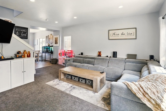 5186 W Hedgerose Dr S, Herriman, UT 84096 - carpeted living room featuring recessed lighting