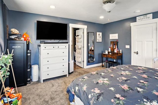 5186 W Hedgerose Dr S, Herriman, UT 84096 - carpeted bedroom with baseboards and recessed lighting
