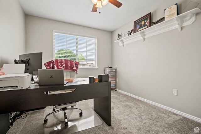 679 W 3600 S, Riverdale, UT 84405 - carpeted office with a ceiling fan and baseboards