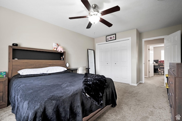 679 W 3600 S, Riverdale, UT 84405 - bedroom featuring carpet floors, baseboards, a closet, and ceiling fan