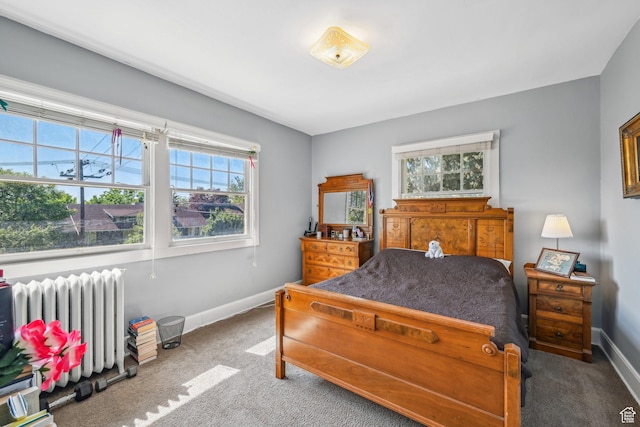 114 N Virginia St, Salt Lake City, UT 84103 - carpeted bedroom featuring radiator, baseboards, and multiple windows