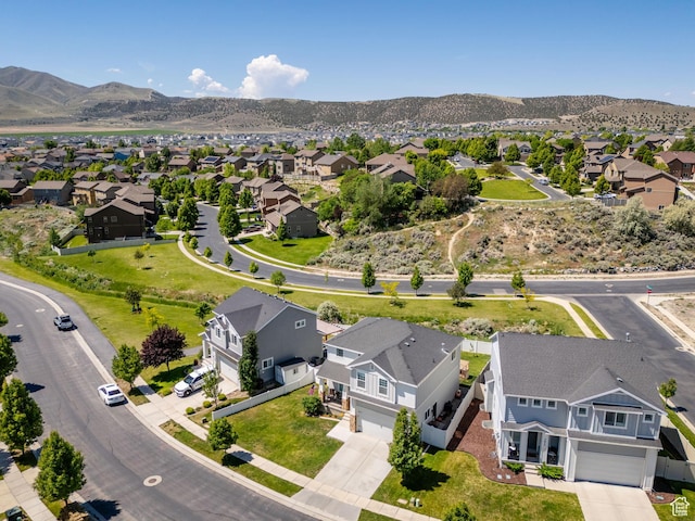 7859 N Sagebrush Ln, Eagle Mountain, UT 84005 - aerial view of residential area featuring a mountainous background
