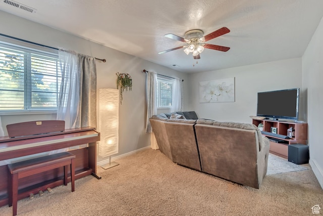 775 N 250 W, Springville, UT 84663 - carpeted living area featuring a ceiling fan and baseboards