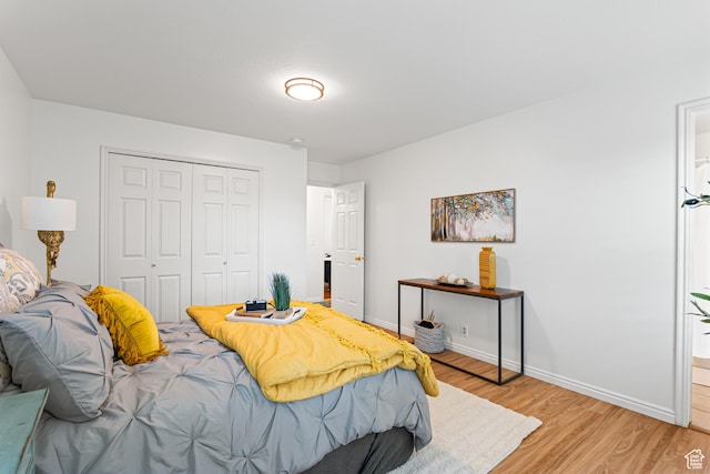 11770 S Dry Creek Rd, Sandy, UT 84094 - bedroom with light wood-style floors, a closet, baseboards, and ensuite bathroom