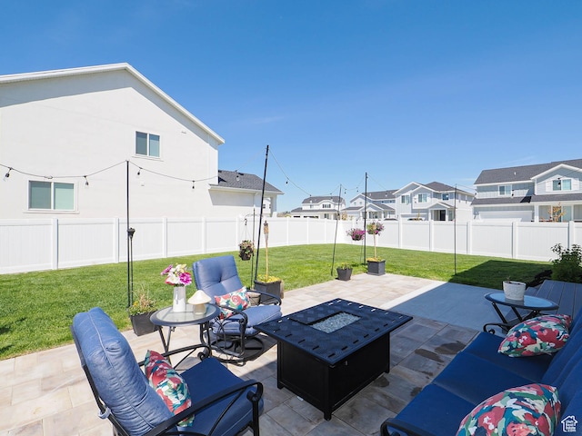 3022 S Shoreline Dr W, Syracuse, UT 84075 - view of patio / terrace featuring a residential view and an outdoor fire pit