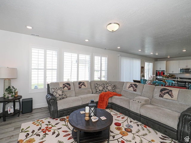 3022 S Shoreline Dr W, Syracuse, UT 84075 - living area with light wood-style floors, recessed lighting, and baseboards