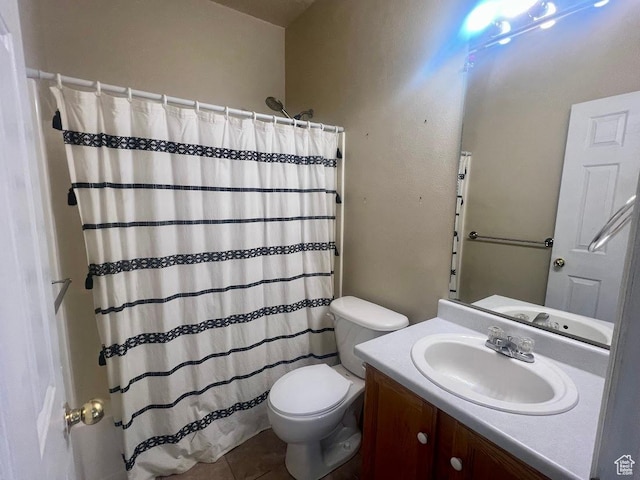 1913 N 370 W, Tooele, UT 84074 - full bath with toilet, vanity, tile patterned floors, and a shower with shower curtain