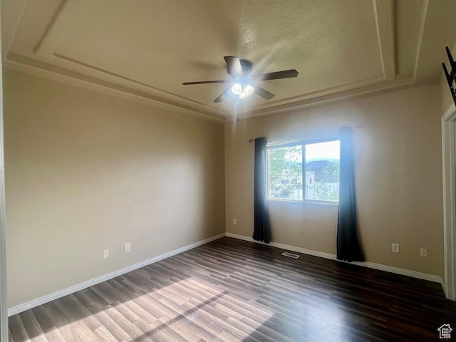 1913 N 370 W, Tooele, UT 84074 - empty room with a raised ceiling, wood finished floors, a ceiling fan, and baseboards