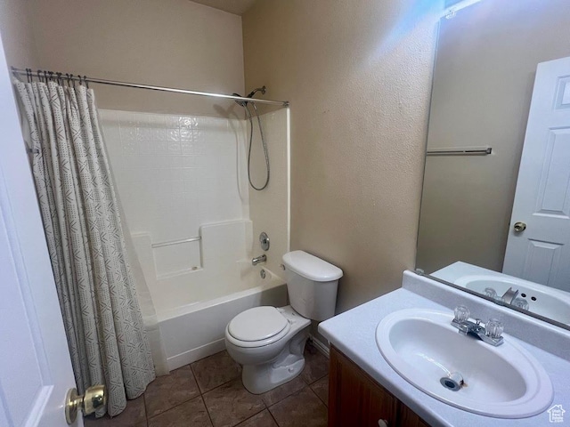 1913 N 370 W, Tooele, UT 84074 - bathroom with toilet, shower / bath combo, vanity, and tile patterned flooring