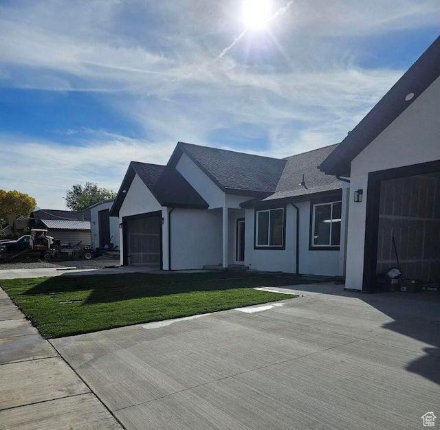 387 N 300 E, Payson, UT 84651 - ranch-style home featuring a garage, stucco siding, and a front yard