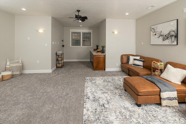 1697 S 3200 W, Logan, UT 84321 - carpeted living area featuring ceiling fan, recessed lighting, and baseboards