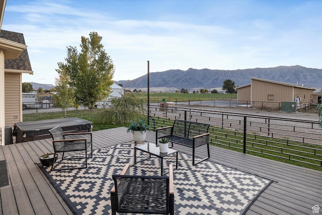 1697 S 3200 W, Logan, UT 84321 - wooden terrace featuring a mountain view and a rural view
