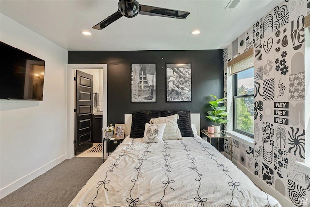 144 E 150 N, Vineyard, UT 84059 - bedroom featuring carpet floors, baseboards, recessed lighting, and a ceiling fan