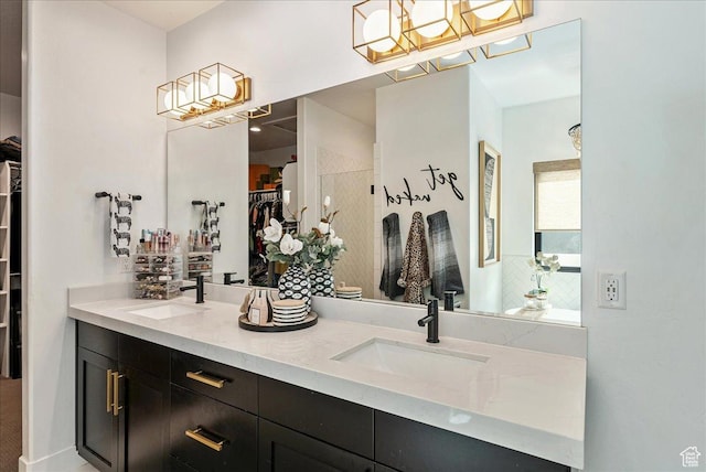 144 E 150 N, Vineyard, UT 84059 - full bath with a spacious closet, double vanity, and a chandelier