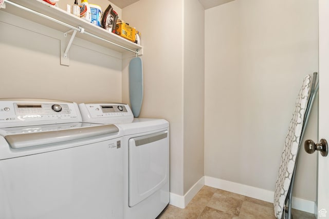 541 N Trek Rd, Saratoga Springs, UT 84045 - laundry area featuring separate washer and dryer and baseboards