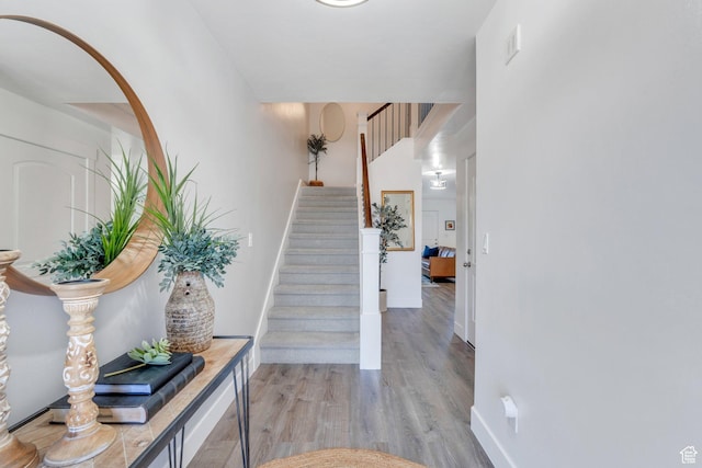 187 E 560 N, Salem, UT 84653 - entrance foyer featuring light wood-type flooring, stairs, and baseboards