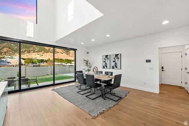 12719 S Outlaw Pl E, Draper, UT 84020 - dining space featuring recessed lighting, wood finished floors, and baseboards
