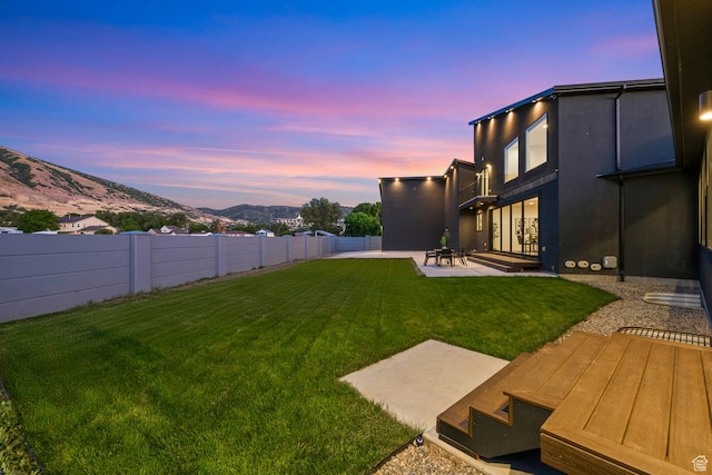 12719 S Outlaw Pl E, Draper, UT 84020 - view of yard with a patio area and a mountain view