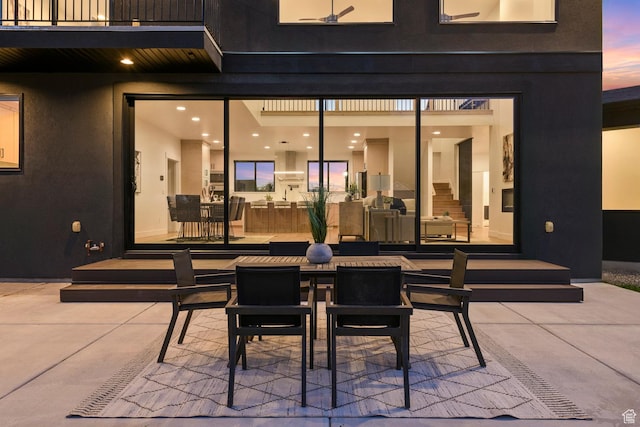 12719 S Outlaw Pl E, Draper, UT 84020 - view of patio / terrace featuring outdoor dining area and a balcony